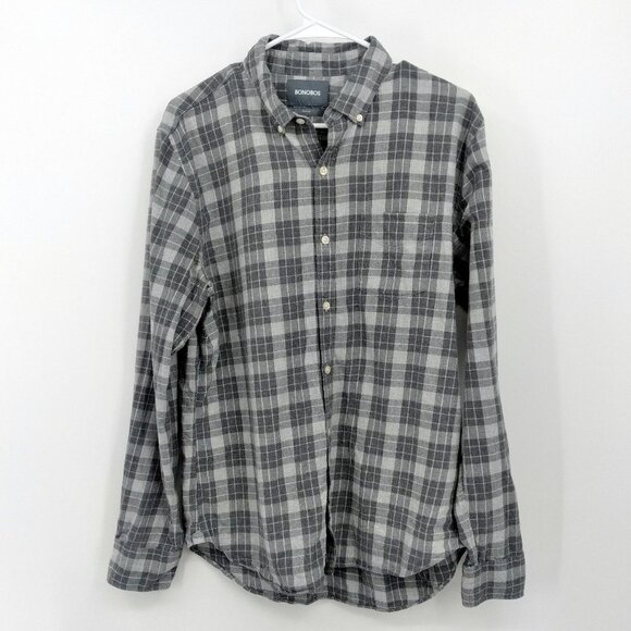 Bonobos Other - Bonobos Menswear Slim Fit Plaid Flannel Button Down Shirt Gray Size L